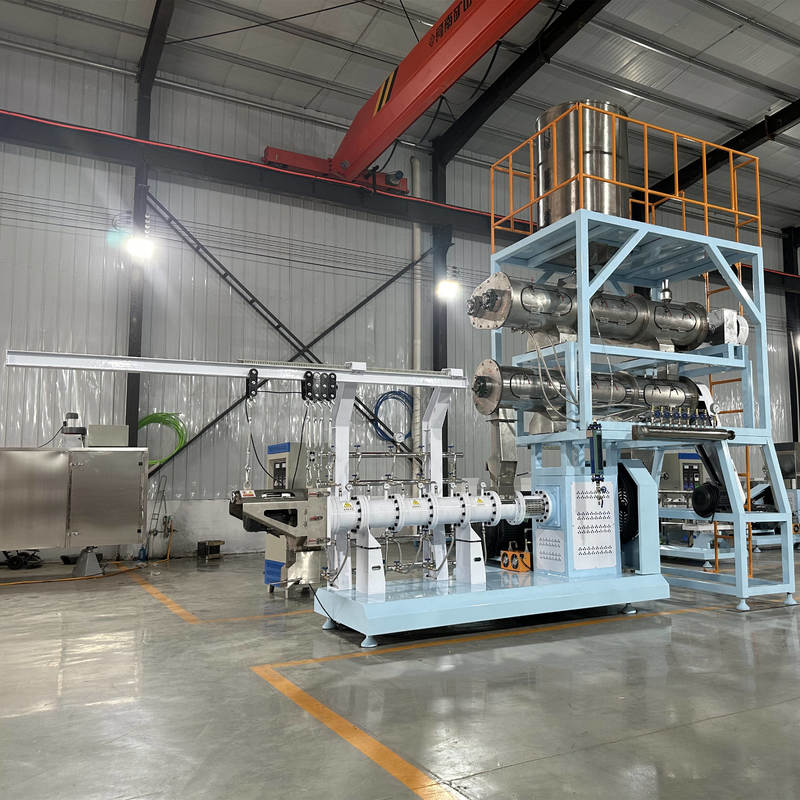 CE Certified 1t/h Wet Twin-screw Fish Feed Extruder Pet Food Production Line 